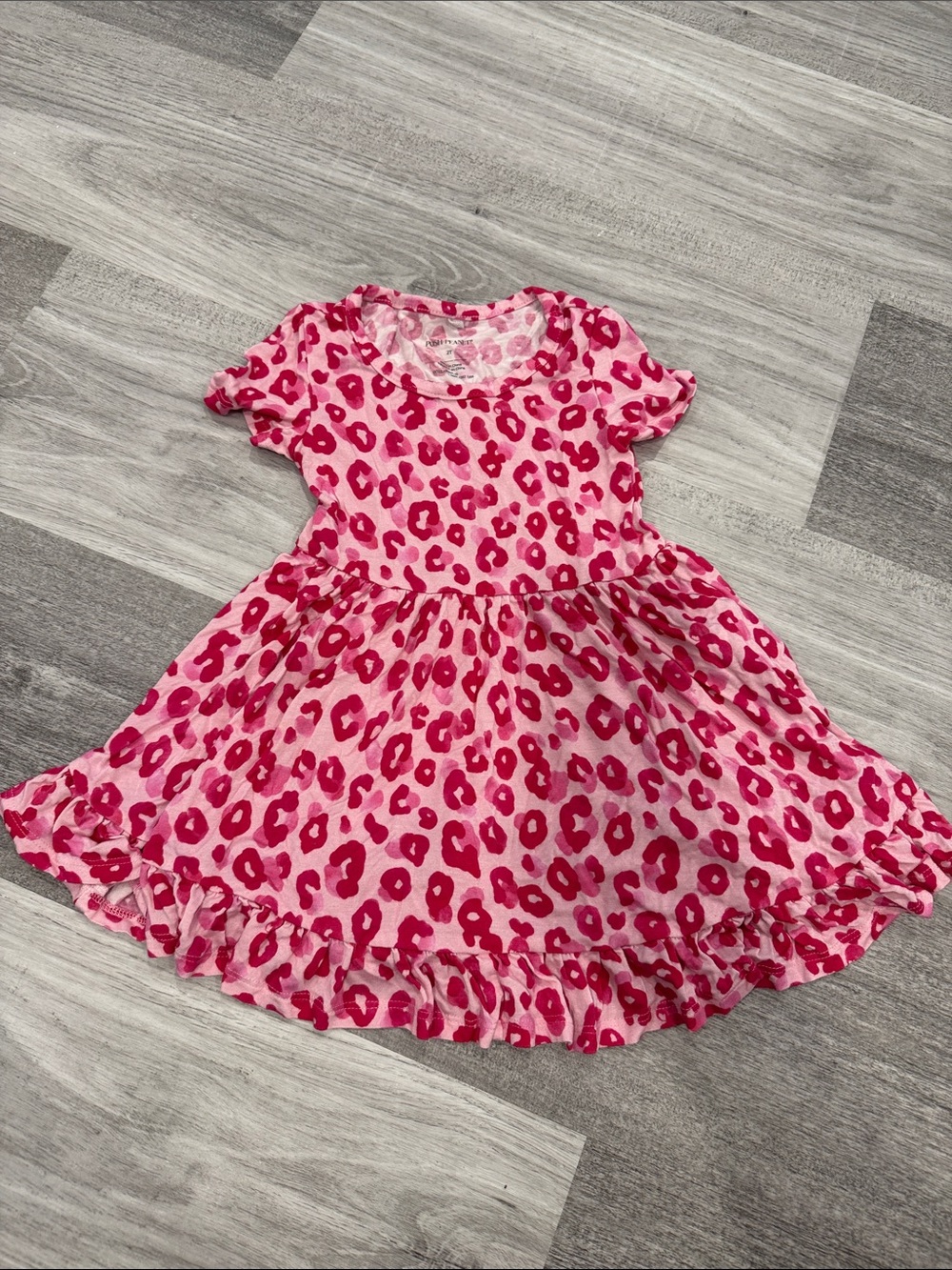 Posh Peanut Ashley Hot Pink & Light Pink Leopard Twirl Dress
